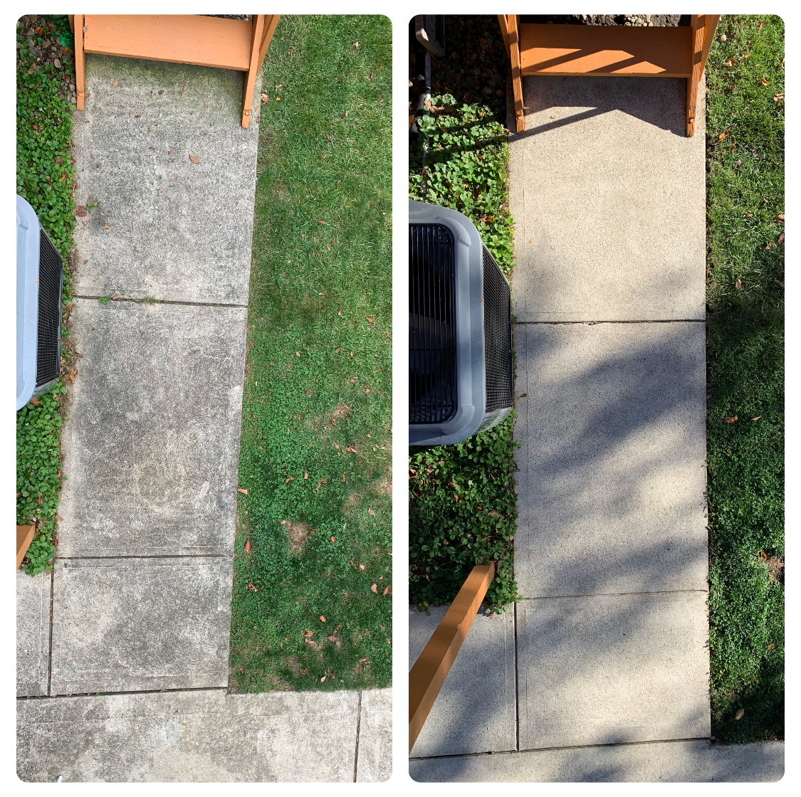 Before & After of a Sidewalk Pressure Wash